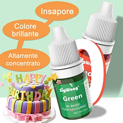 Sigwong Coloranti Alimentari Cioccolato 24pz Liposolubili Olio