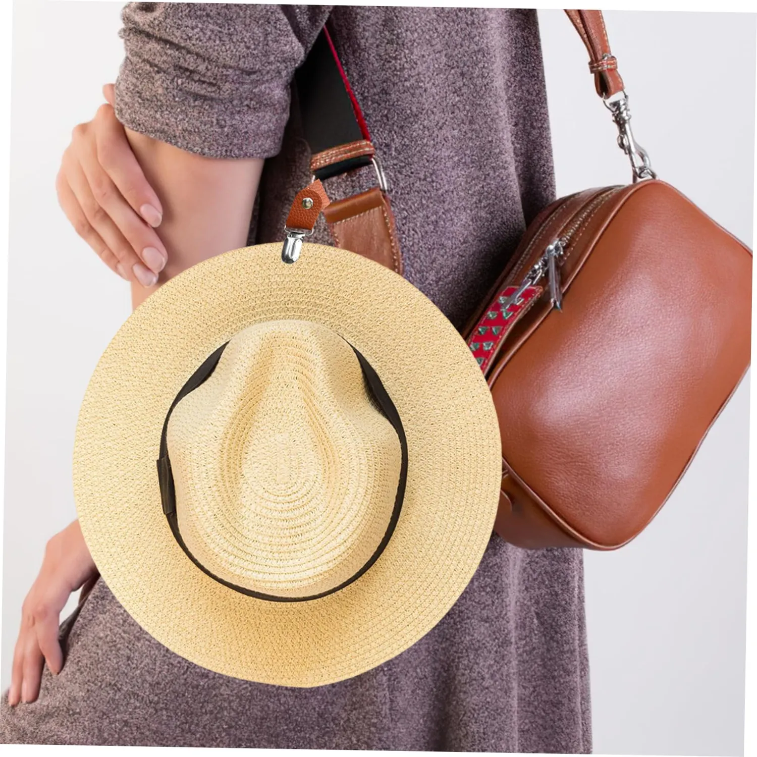 Angoily Clip per Cappello in PU 2 Pezzi Leggera da Viaggio