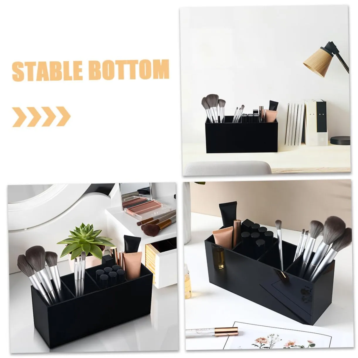 Angoily organizer pennelli trucco acrilico nero
