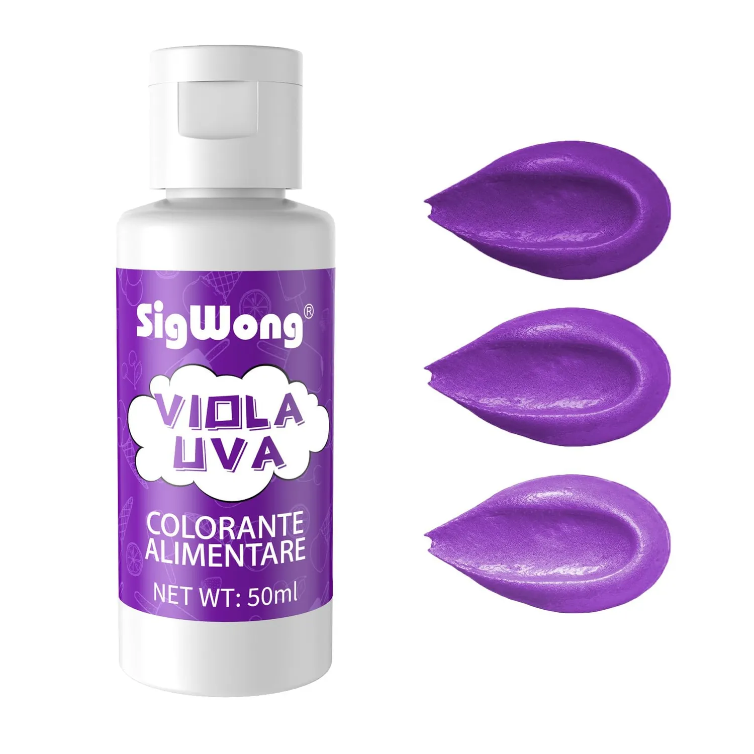 Sigwong colorante alimentare liquido 50 ml uva viola concentrato