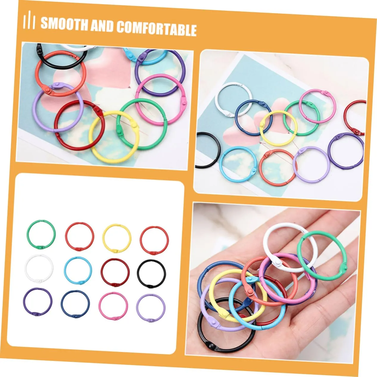 Angoily Anelli Portachiavi Metallo 70 Pezzi Colori Misti Resistenti
