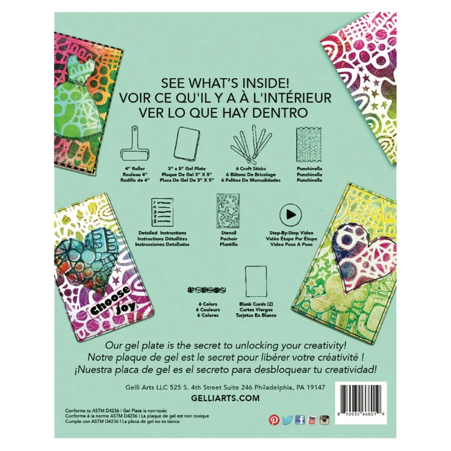 Gelli Arts Handmade Card Kit biglietti fai da te con piastra 3x5