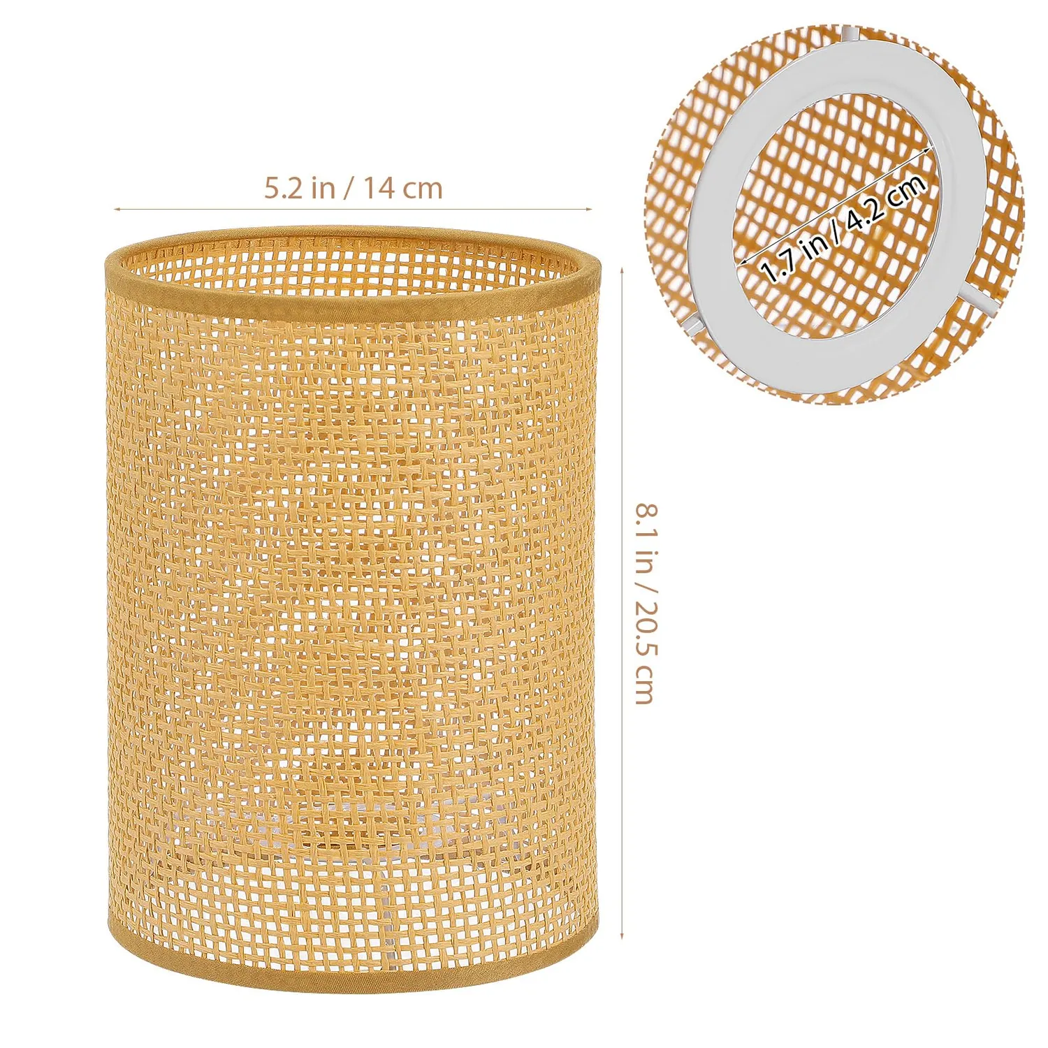Angoily Paralume Rattan Country 20,5cm E27 E14