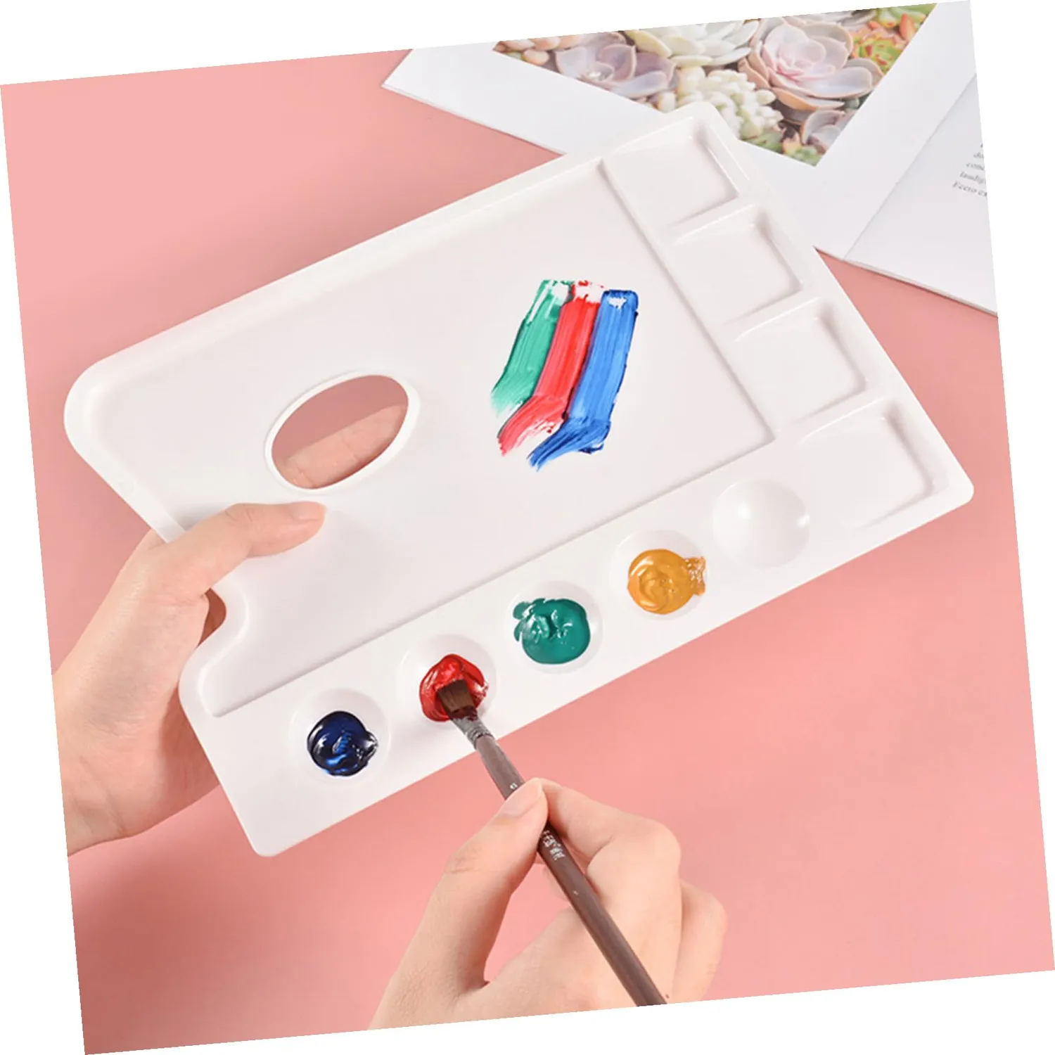 Angoily Tavolozza Pittura 9 Scomparti Plastica 4 Pezzi
