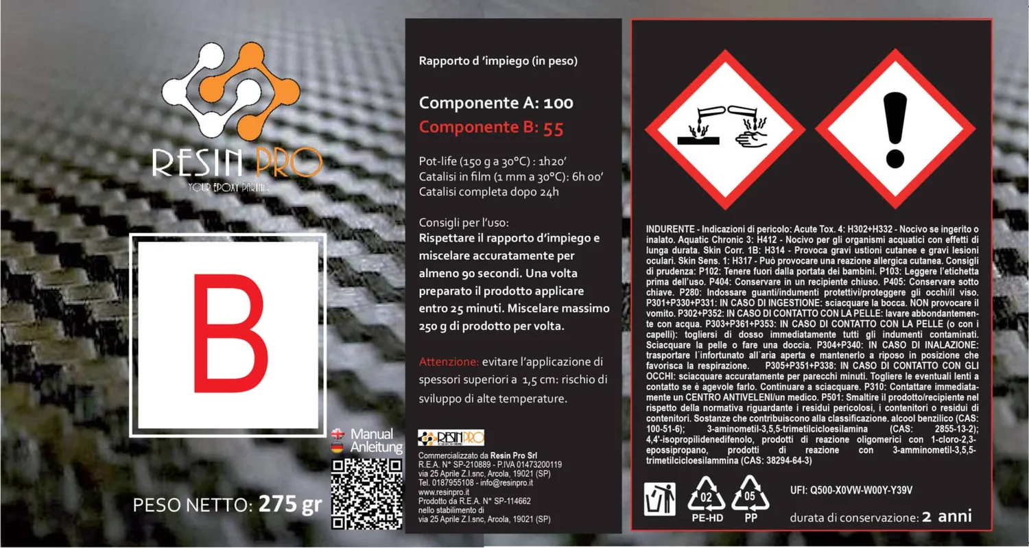 Naturesin resina epossidica laminazione carbonio e vetro