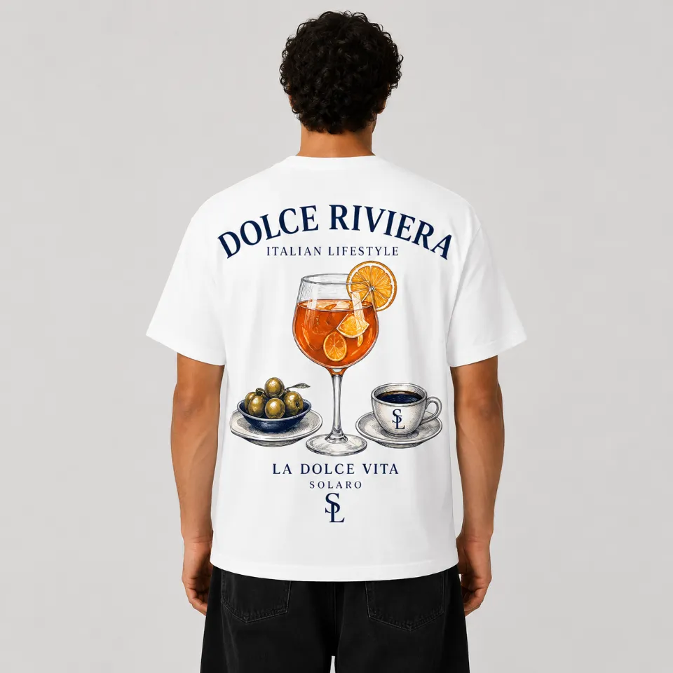 Pressink Dolce Riviera T-Shirt Oversize Stampa Schiena