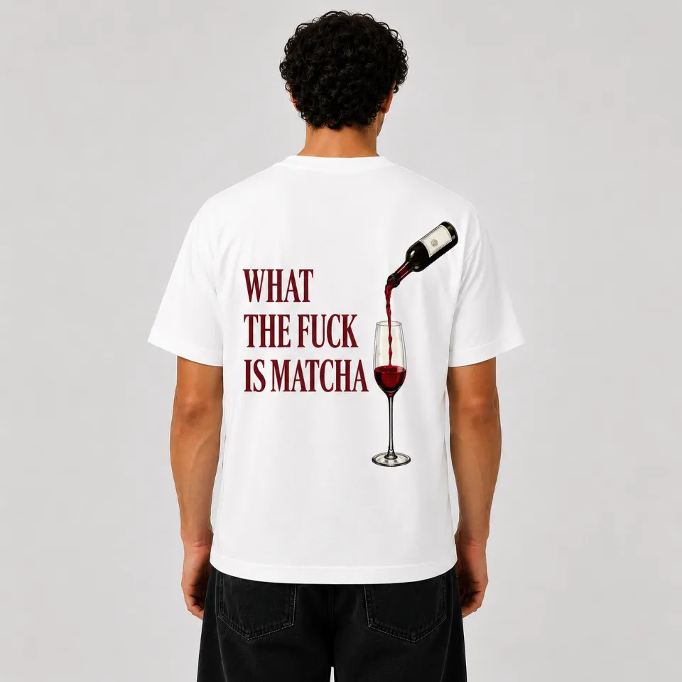 Pressink Fuck Matcha t-shirt oversize anti-matcha