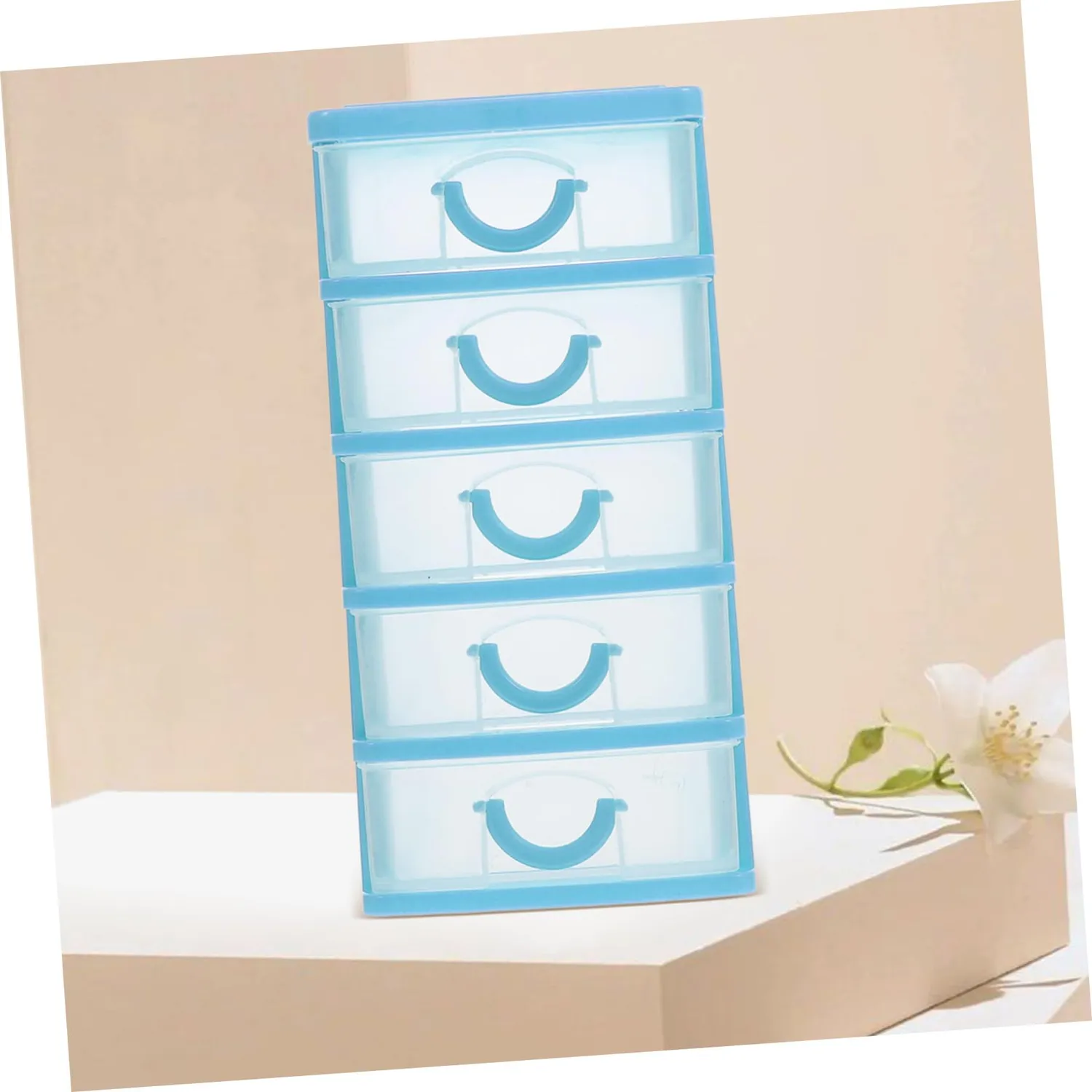 Angoily Minicassettiera 5 Cassetti Plastica Trasparente