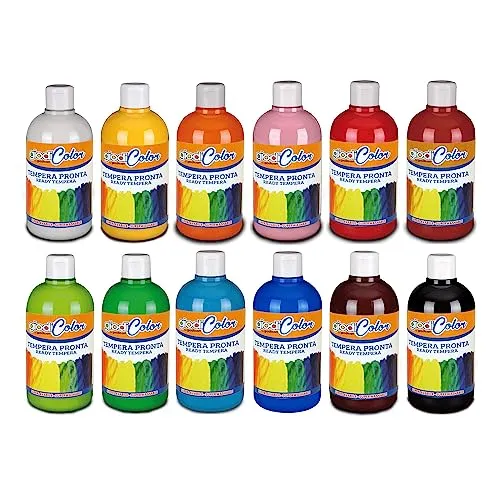 Giodicart Giodicolor Tempera Pronta 12 Flaconi Superlavabile