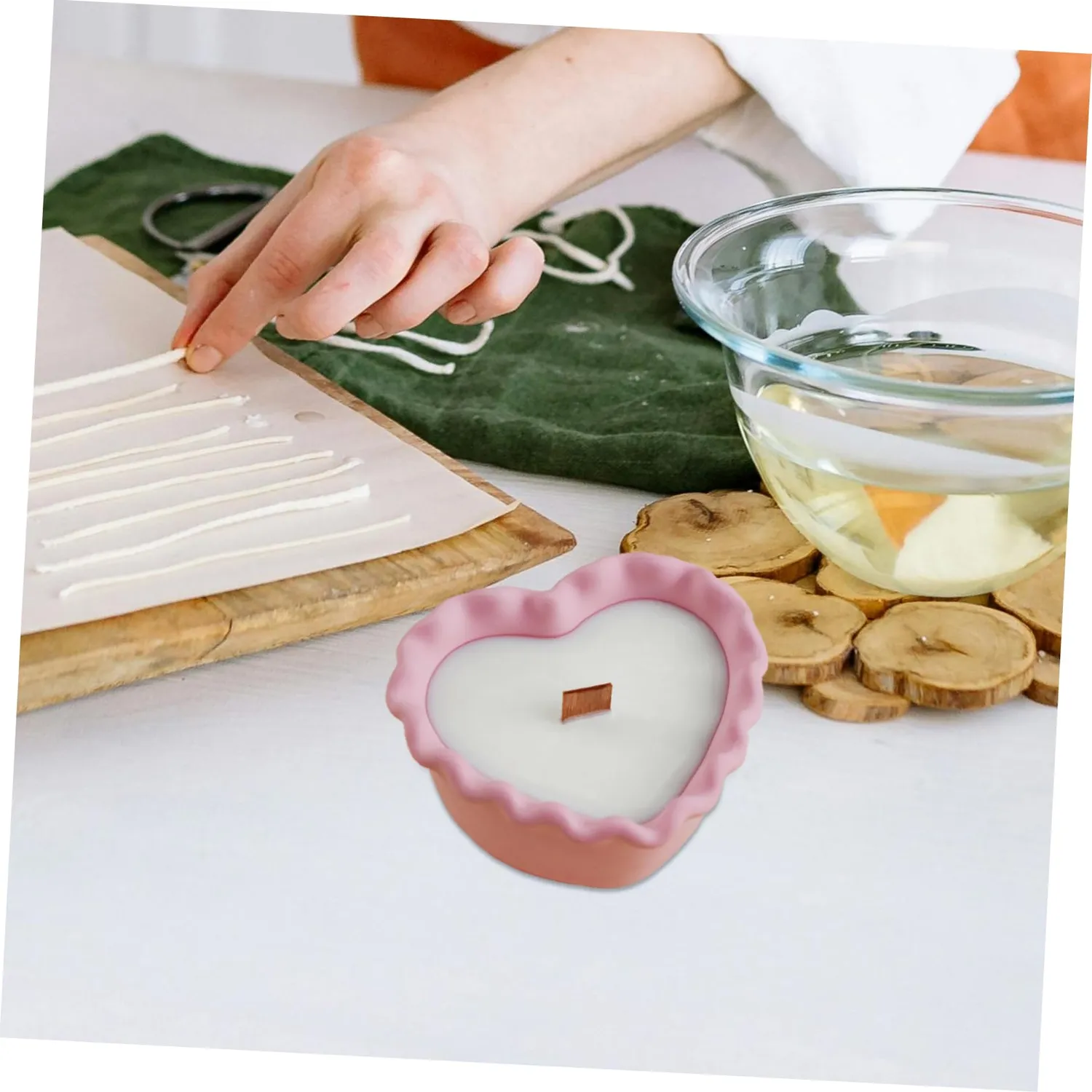 Angoily stampo silicone cuore candele 2 pezzi