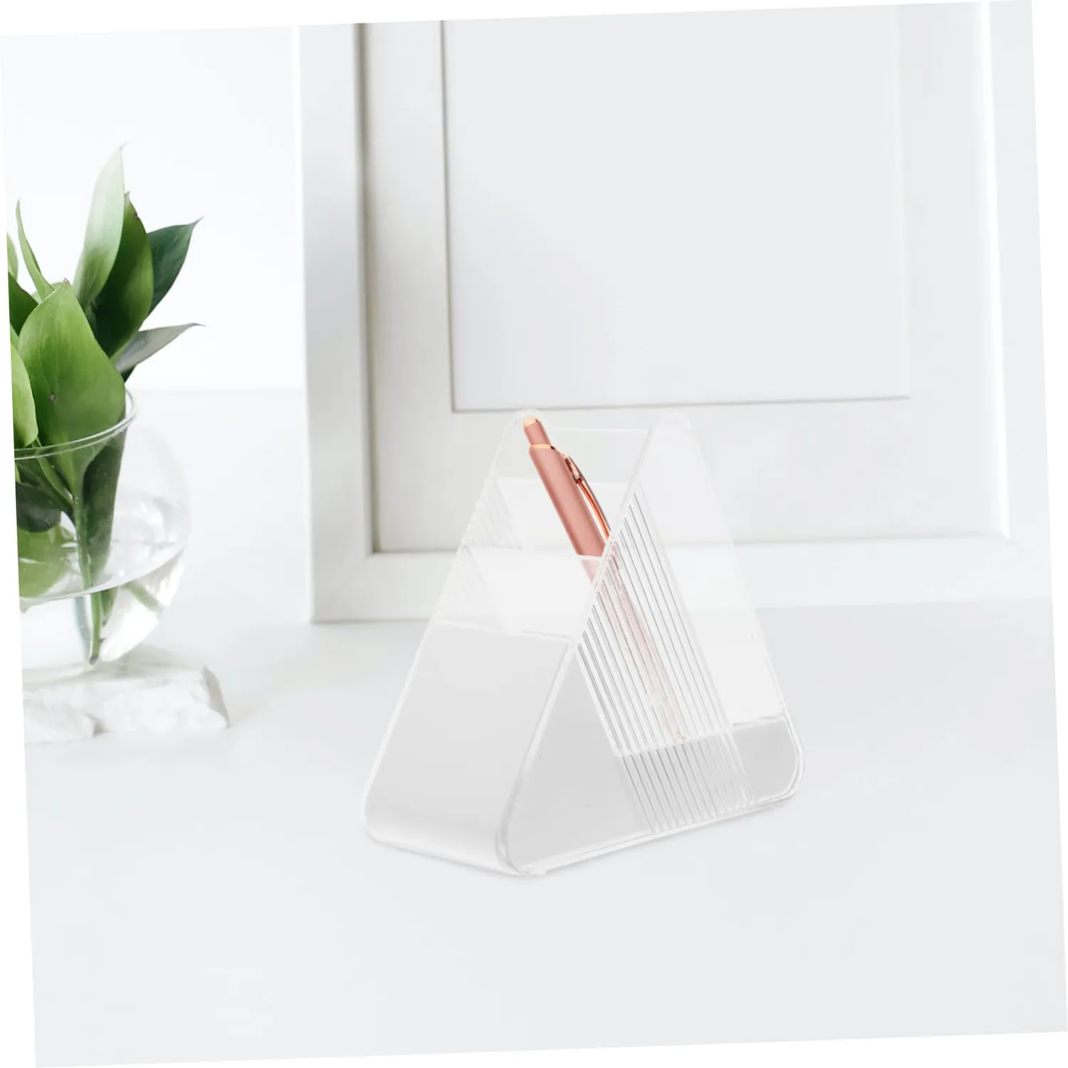 Angoily Portapenne Triangolare Bianco plastica da scrivania