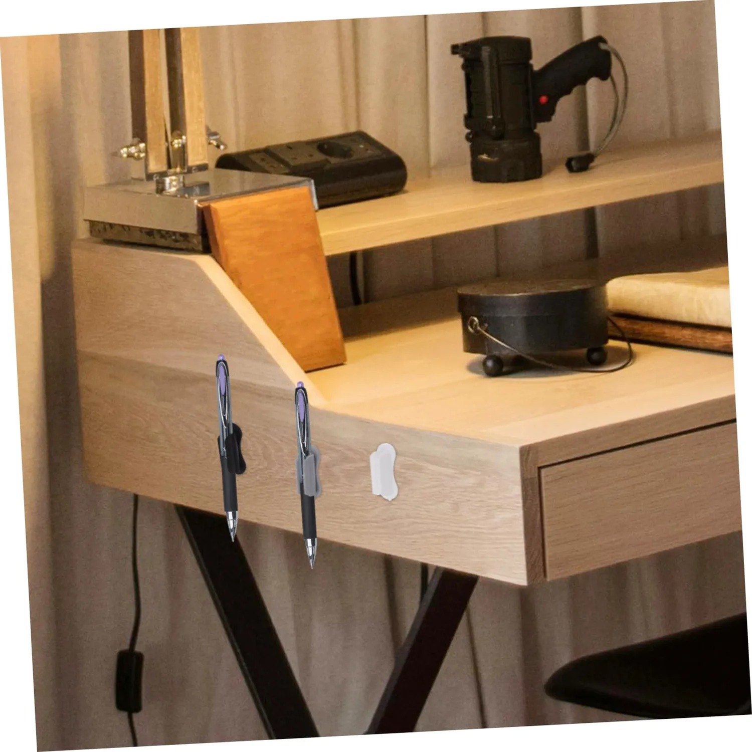 Angoily Doppio Foro portapenne adesivo silicone 6 pezzi