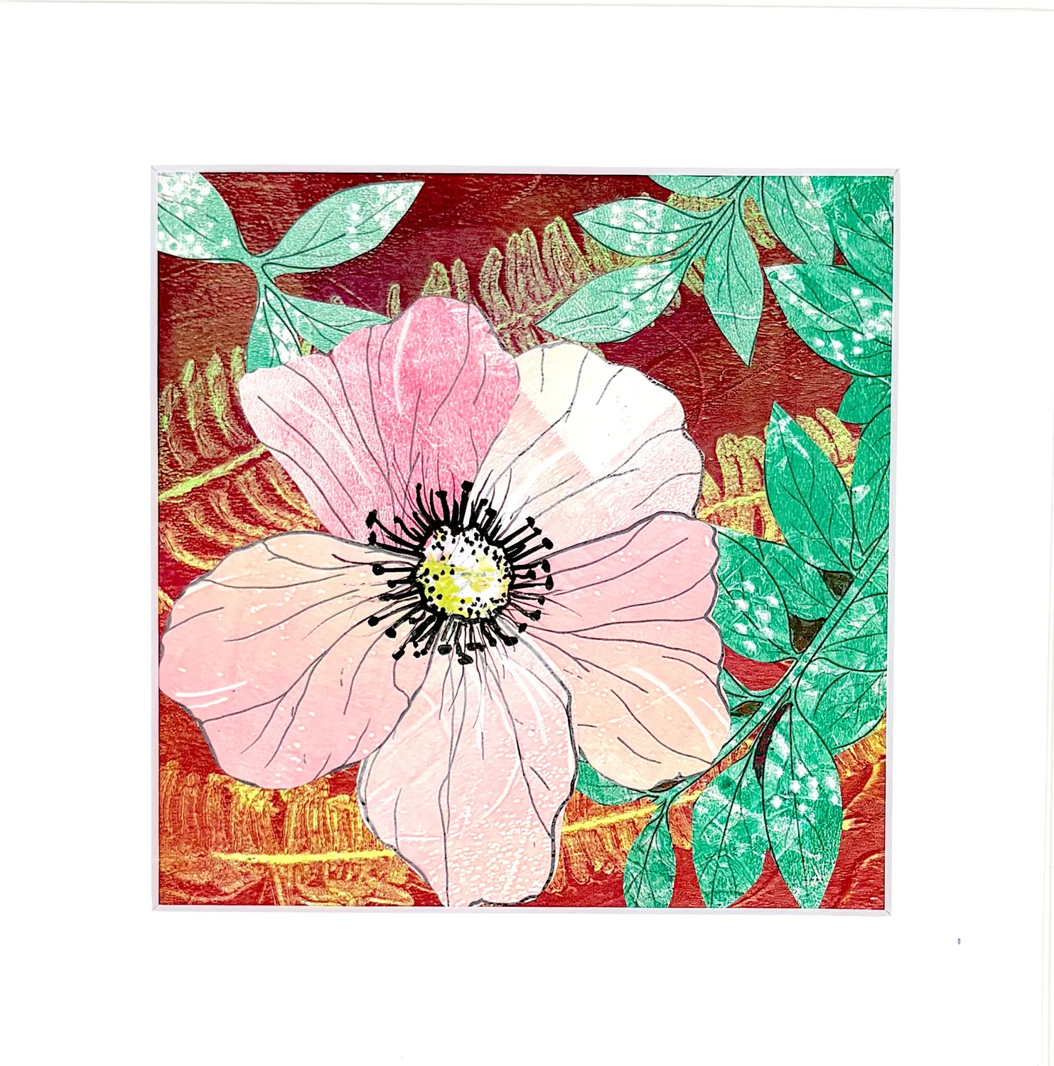 Gelli Arts Blush Bloom set collage floreale 15x15 cm