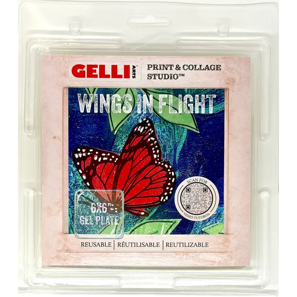 Gelli Arts Wings In Flight set collage farfalle 15x15