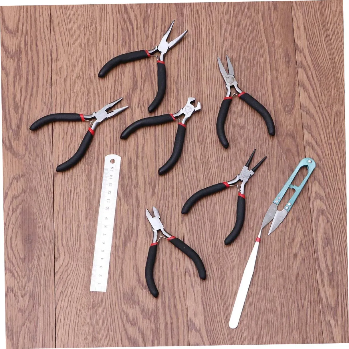 Angoily set mini pinze gioielli 9 pezzi in acciaio con astuccio