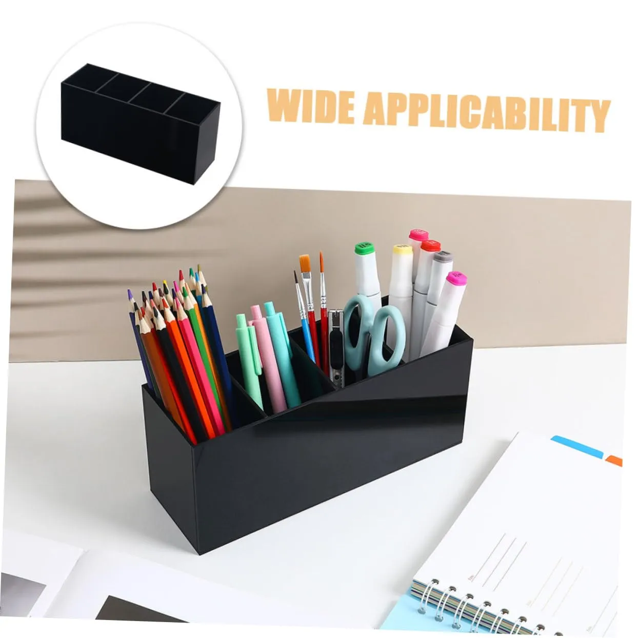 Angoily organizer pennelli trucco acrilico nero