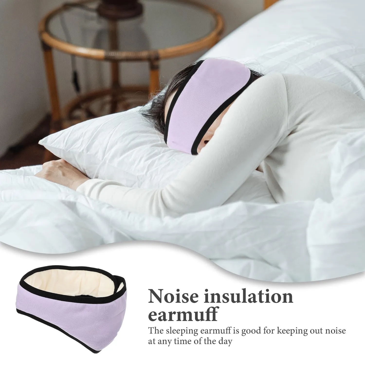 Angoily Paraorecchie Sonno Nero Strappo Cotone