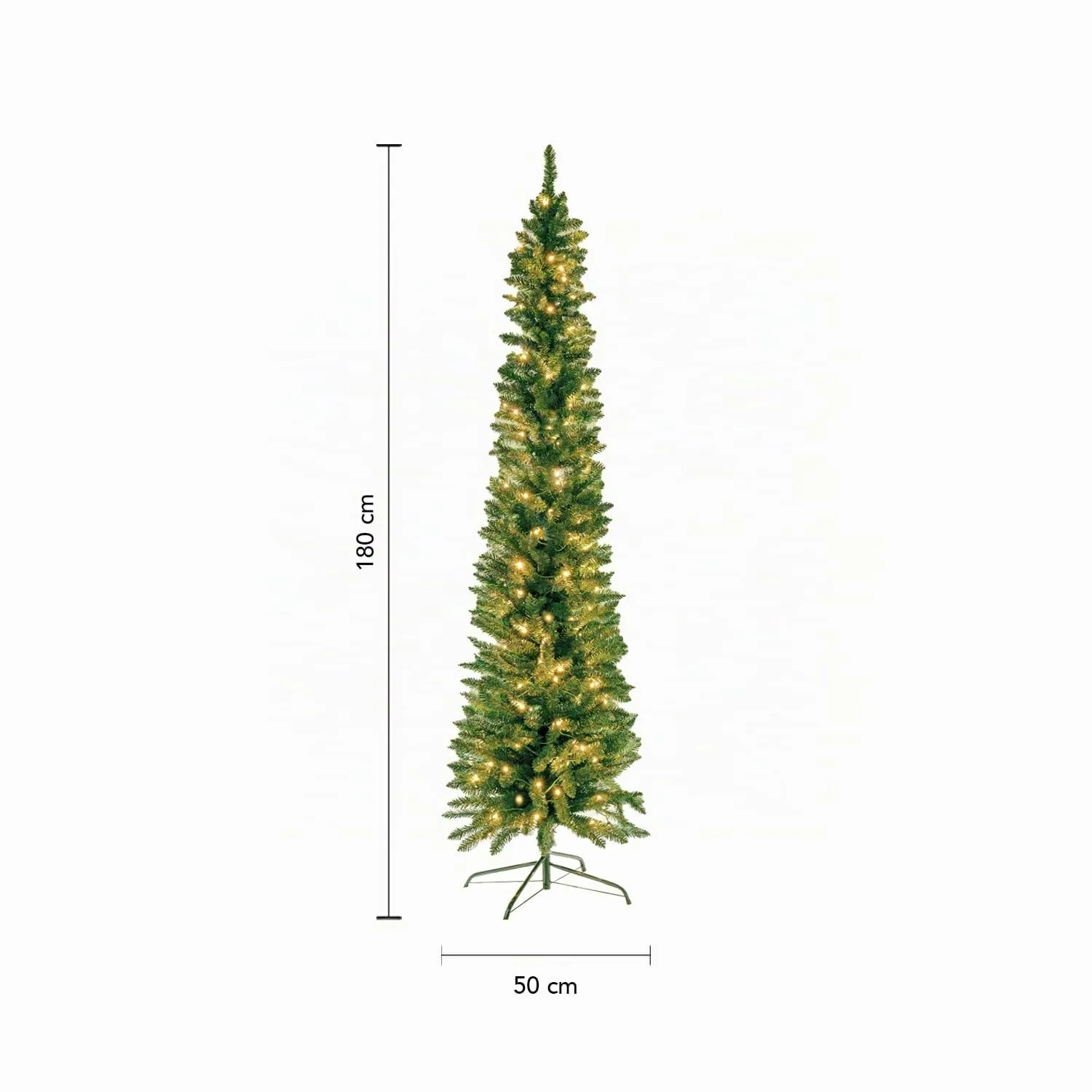 Giodicart Peak Tree Slim albero di Natale 180 cm 140 microLED
