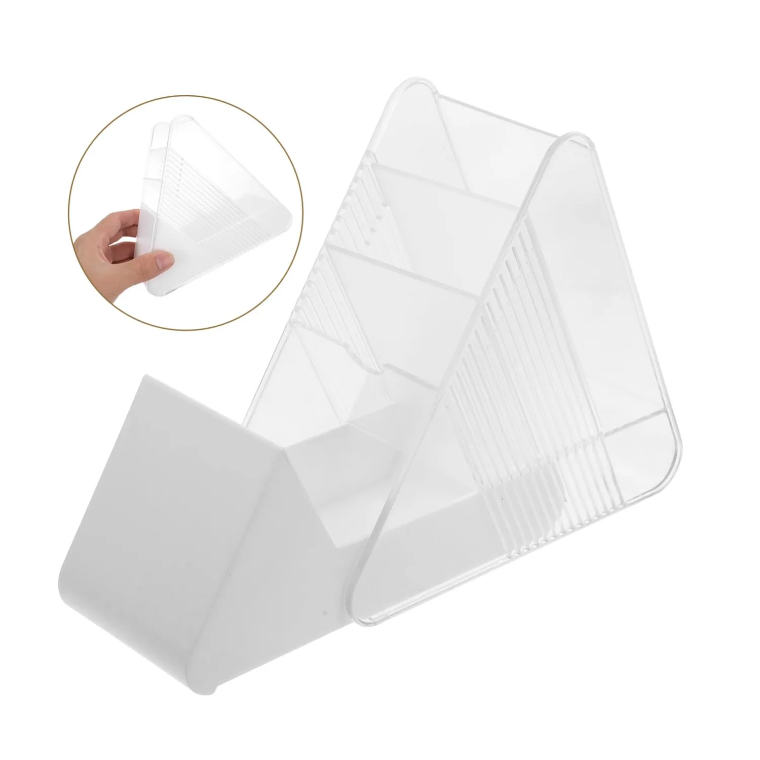 Angoily Portapenne Triangolare Bianco plastica da scrivania