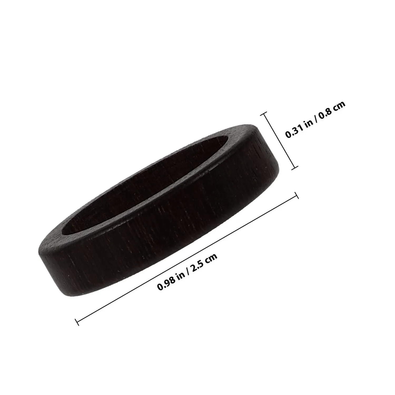 Angoily anello in legno marrone scuro unisex 1 pezzo