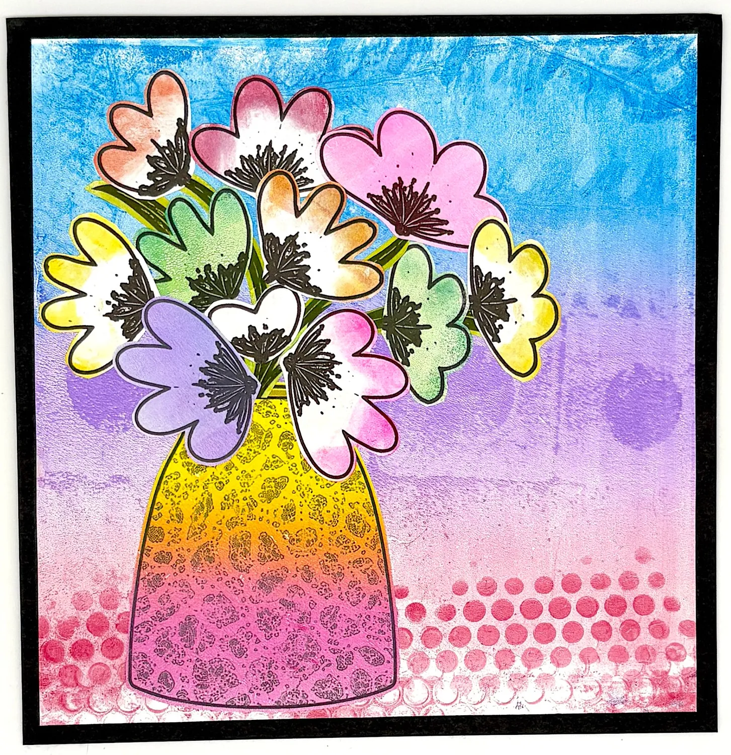 Gelli Arts Fancy Flowers Collage Set kit collage floreale 6x6