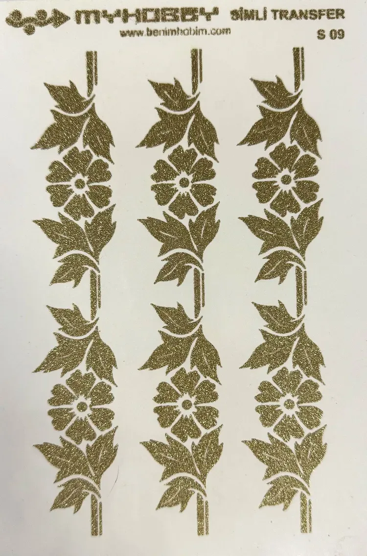 Deco Foam S09 carta riso oro 25x18cm transfer simli