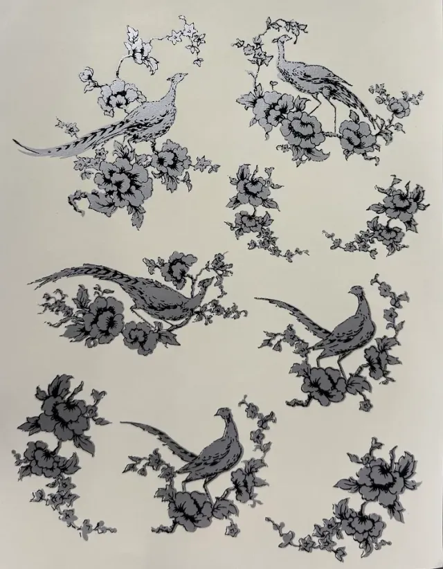 Deco Foam carta di riso transfer argento 25x35cm