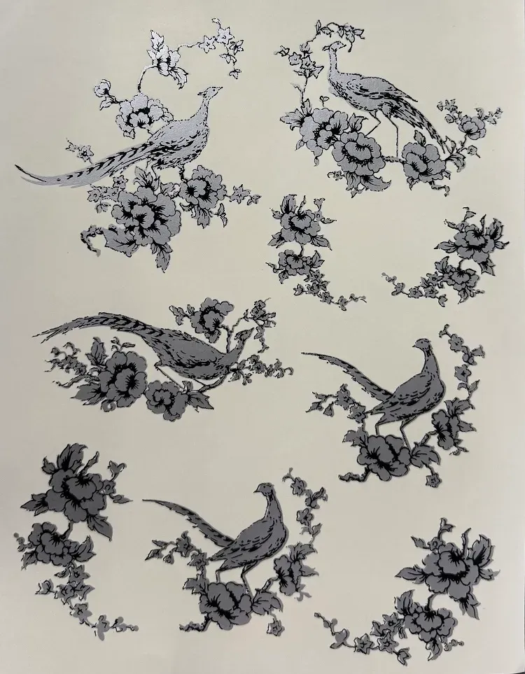 Deco Foam carta di riso transfer argento 25x35cm