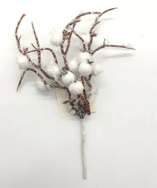 Deco Foam 3865569 rametto innevato natalizio 20cm bianco