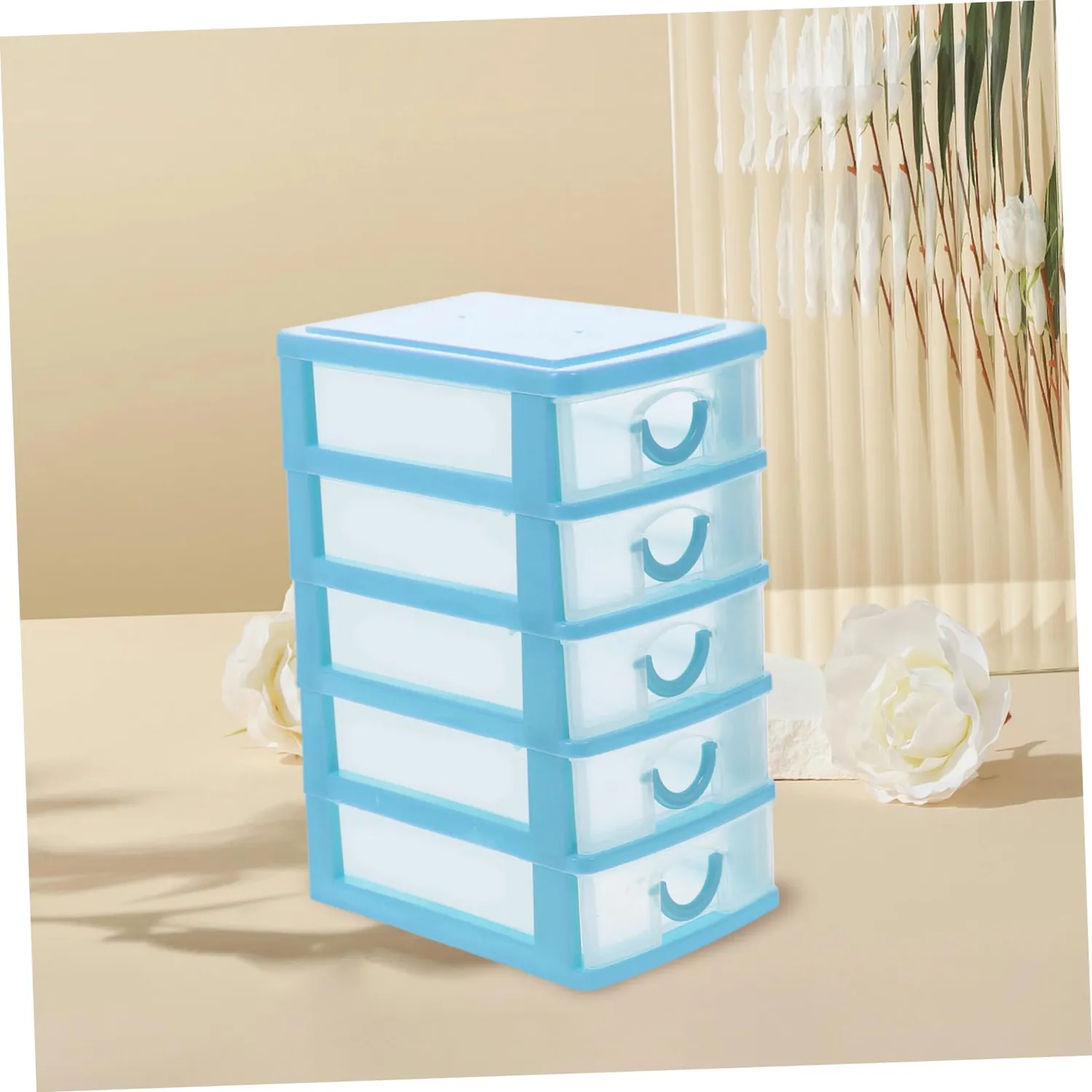 Angoily Minicassettiera 5 Cassetti Plastica Trasparente