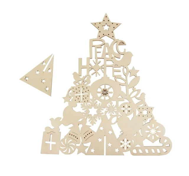 Naturesin Albero Natale Legno Pizzo decorazione traforata