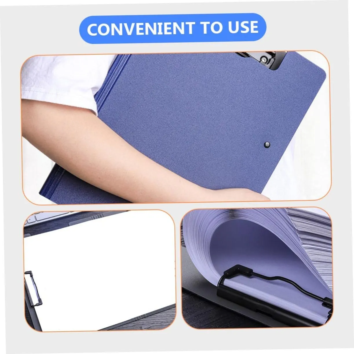 Angoily Clipboard A4 portablocco blu PP e metallo