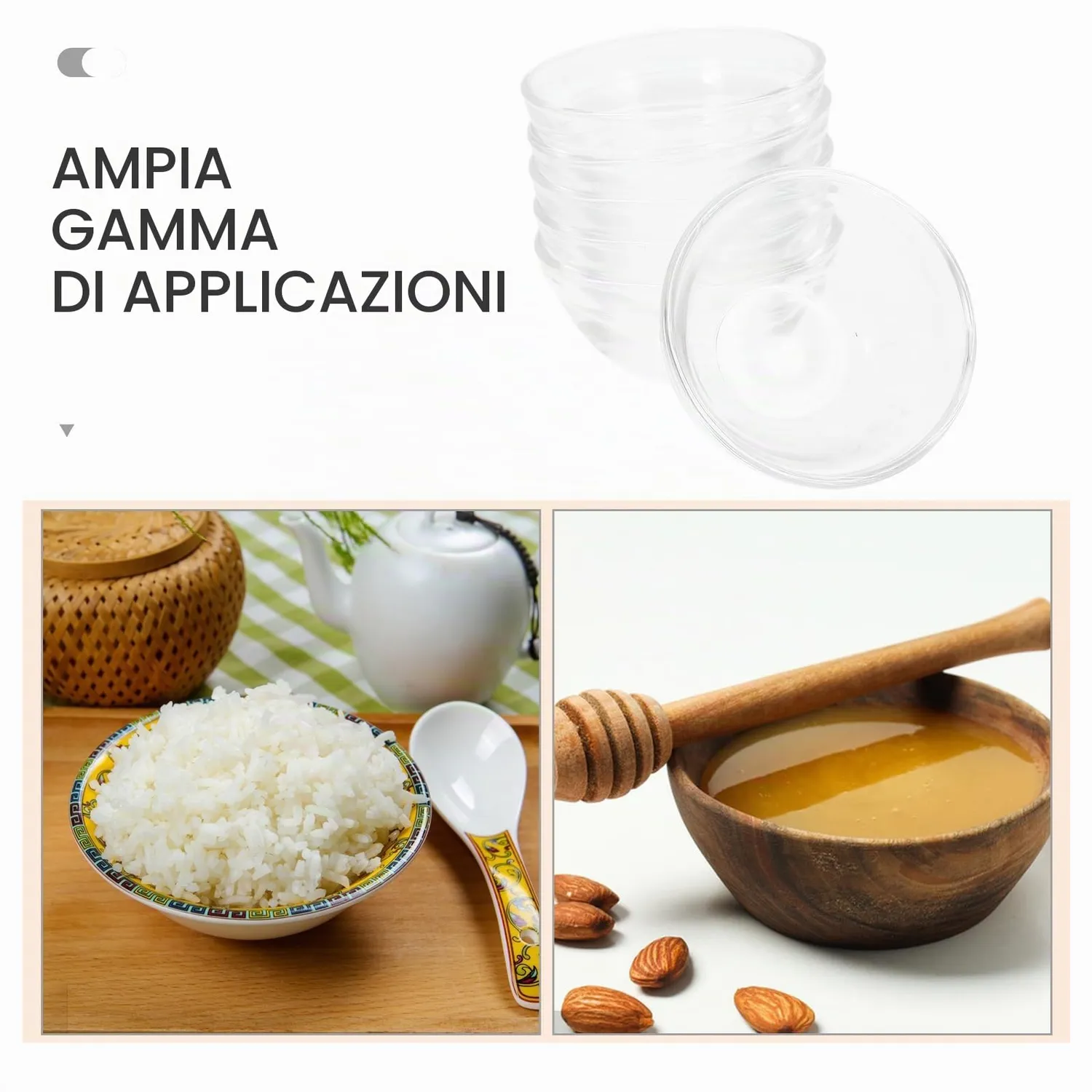 Angoily Set 6 Mini Ciotole Vetro Dessert 6 Pezzi Trasparenti