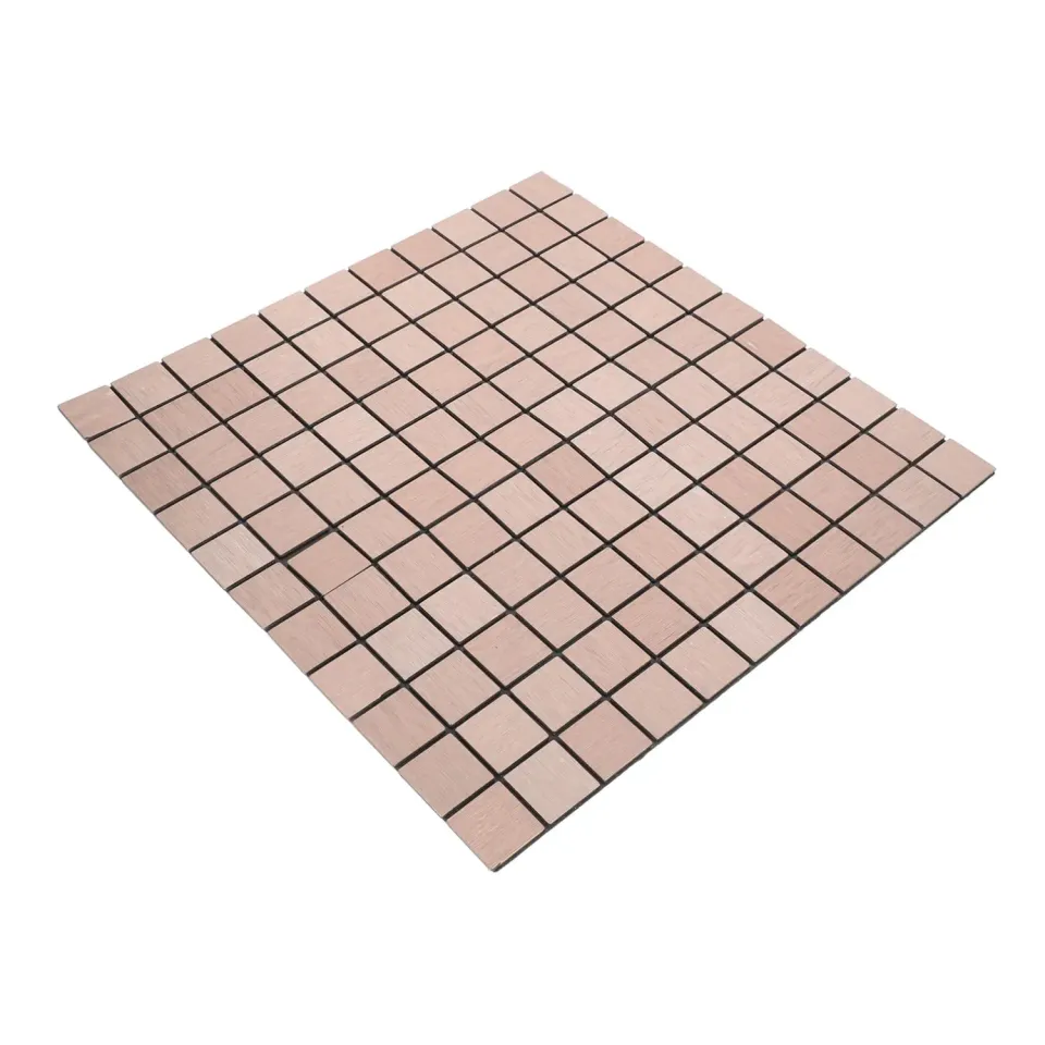 Angoily Piastrelle Adesive Alluminio Cucina Effetto Metallo oro rosa
