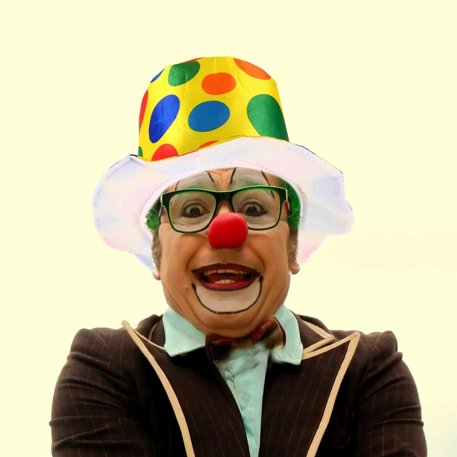 Angoily Cappello Clown Costume Multicolore Tessuto 28cm