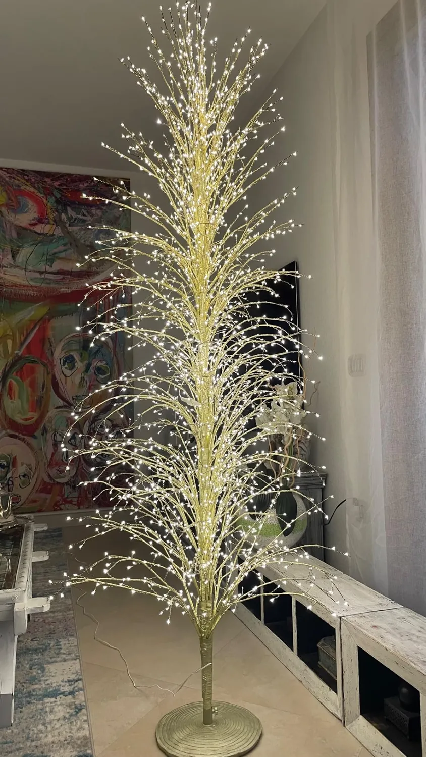 Giodicart Faggio albero luminoso 210 cm 2700 LED oro