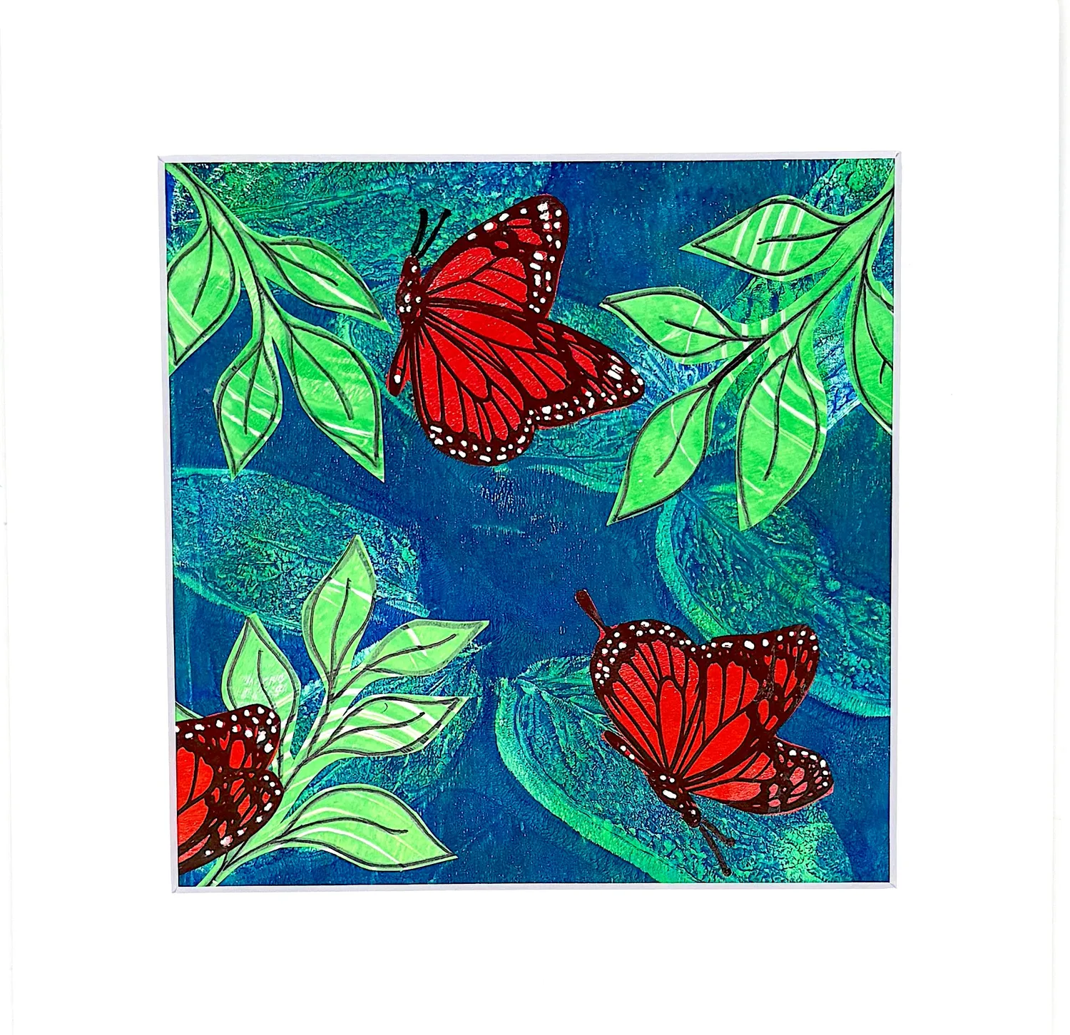 Gelli Arts Wings In Flight set collage farfalle 15x15