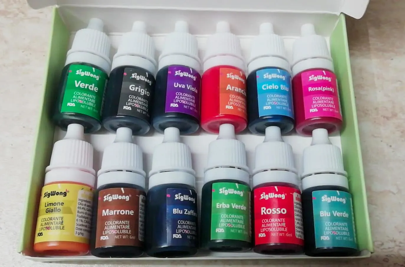Sigwong Coloranti Alimentari Cioccolato 12x6ml liposolubili