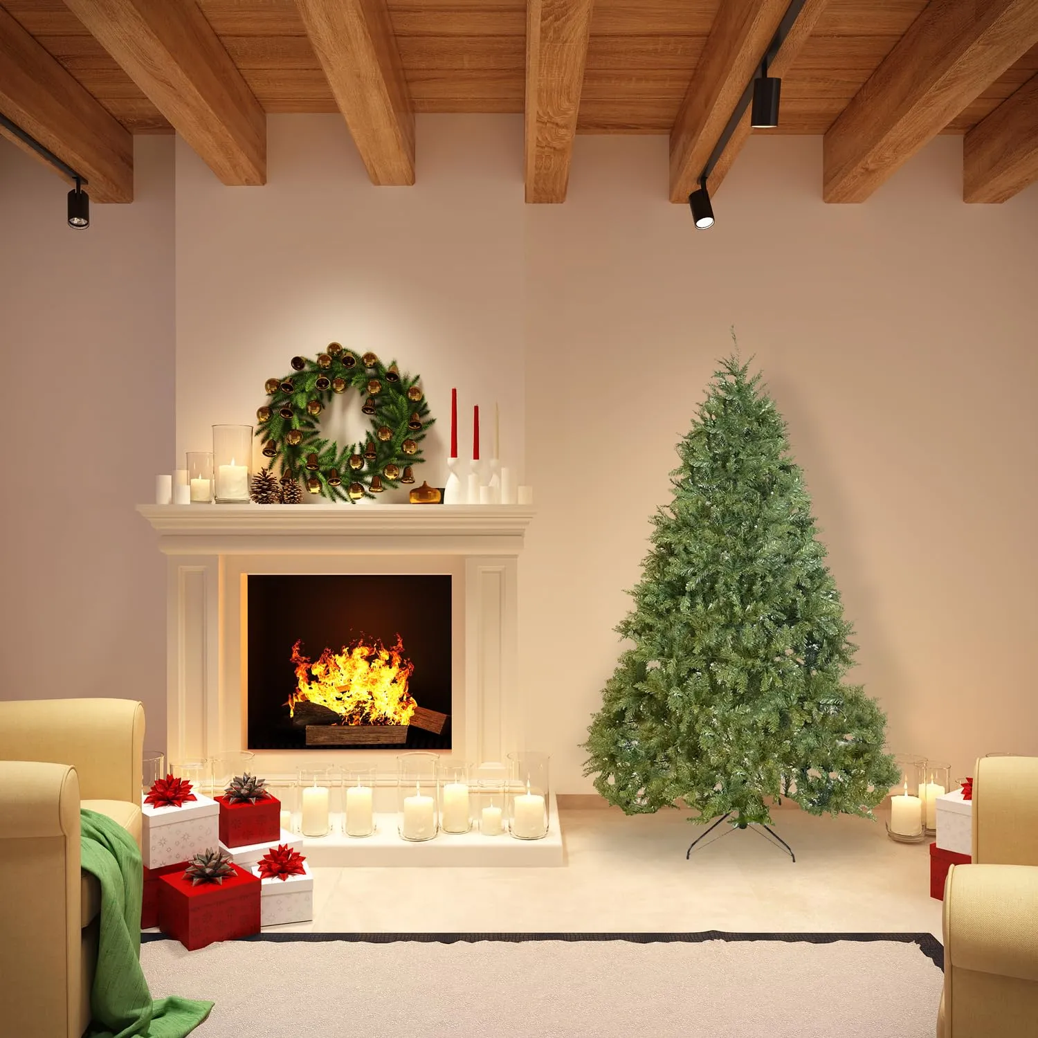 GIODICART Kensington albero Natale artificiale 180 cm 1355 rami