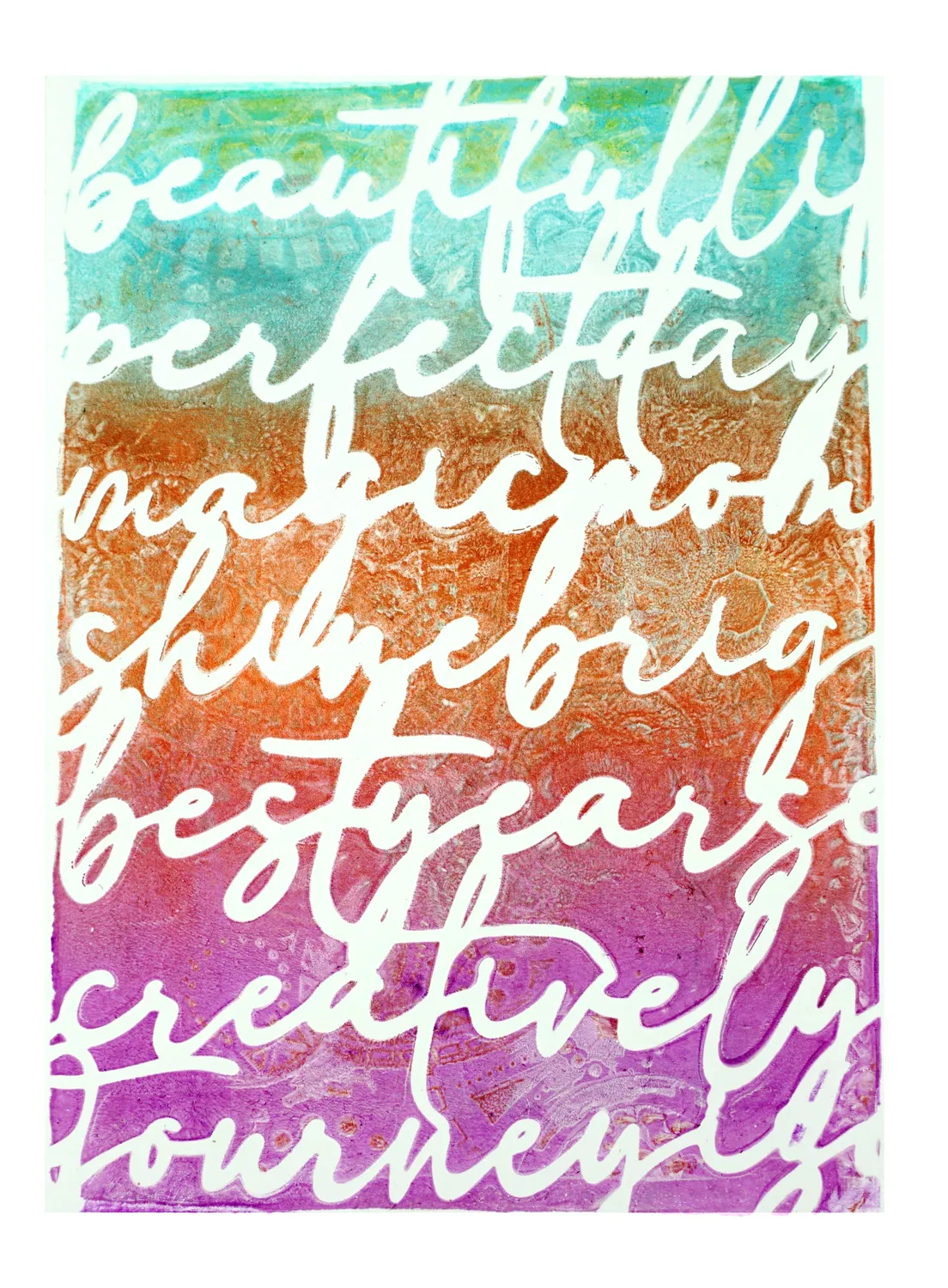 Gelli Arts Script 5x7 stencil scritte per gel printing