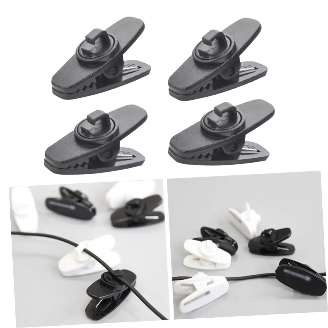 Angoily clip rotante cuffie plastica nera 5 pezzi