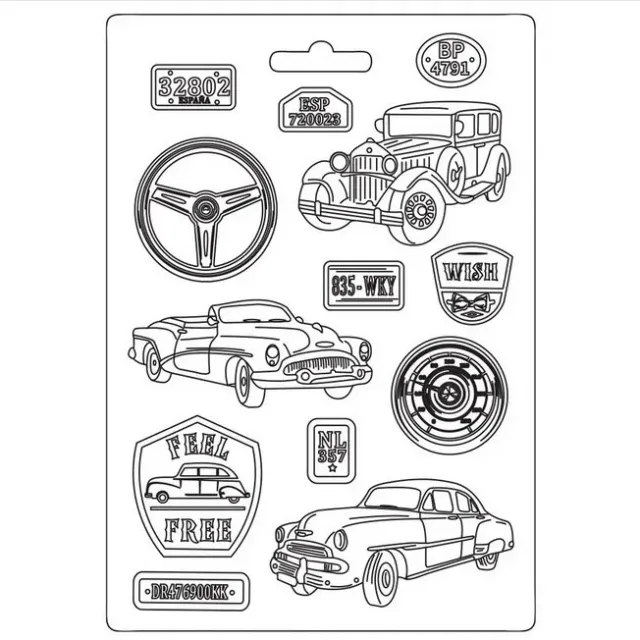 Stamperia Desire Vintage Car Stampo A4 21x29 cm