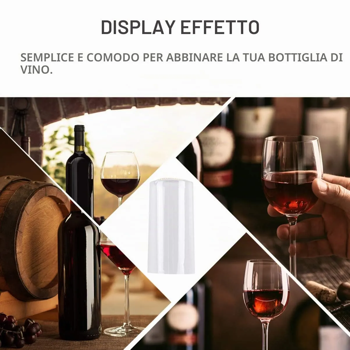 Angoily Capsule Termoretraibili Vino 30 mm 100 Pezzi Trasparenti