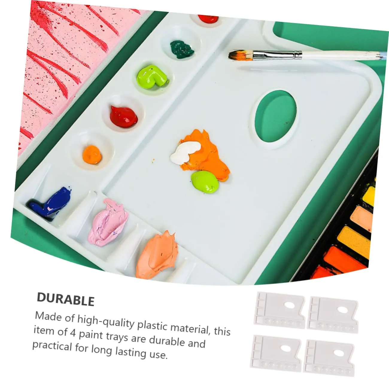 Angoily Tavolozza Pittura 9 Scomparti Plastica 4 Pezzi