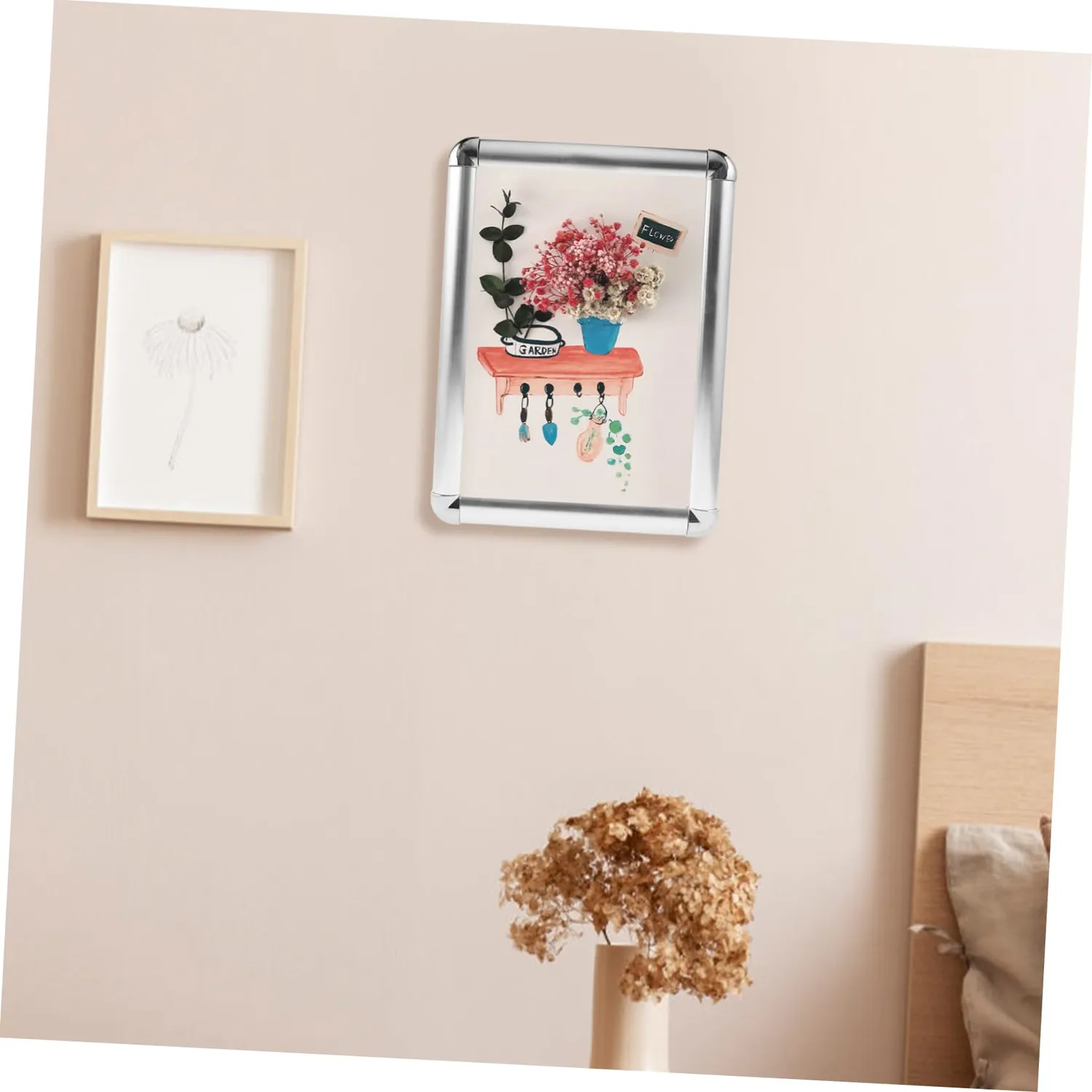Angoily Cornice in Alluminio Argento per Poster Parete