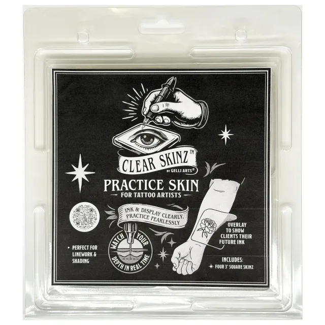 Gelli Arts Clear Skinz pelle sintetica tattoo 7,6 cm 4 pz