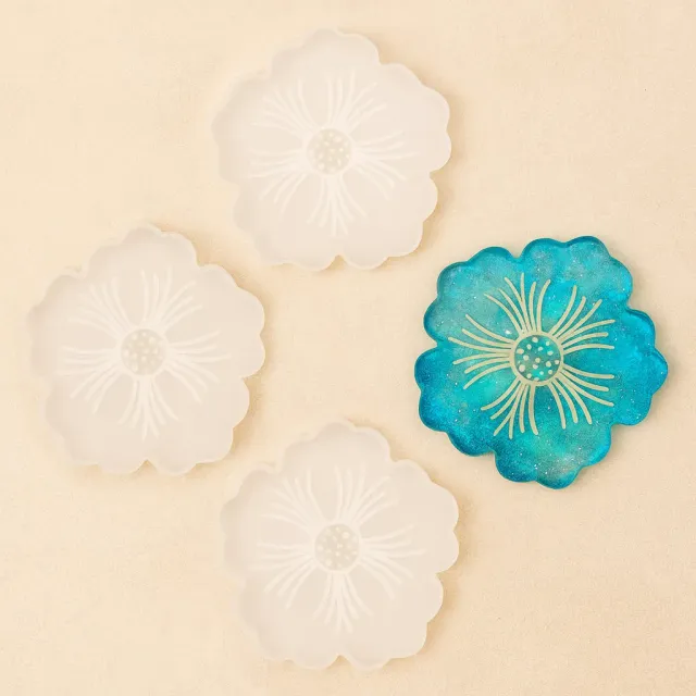 Naturesin Set 3 stampi silicone sottobicchieri fiore 12 cm