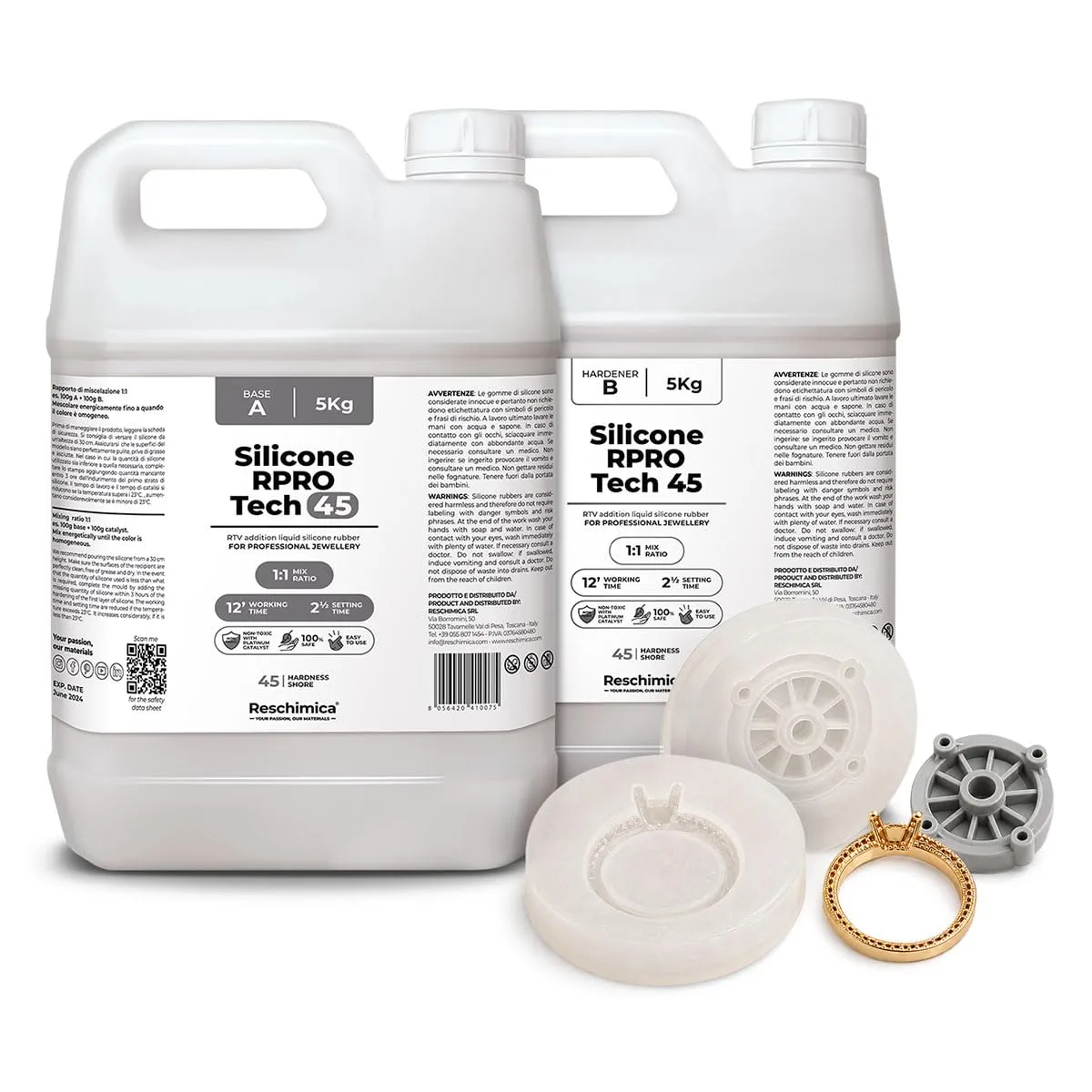 Reschimica R Pro Tech 45 gomma siliconica stampi 500 gr traslucida