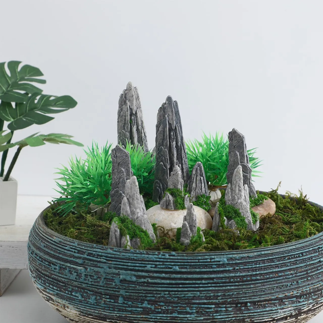 Angoily Roccia miniatura decorativa bonsai in resina