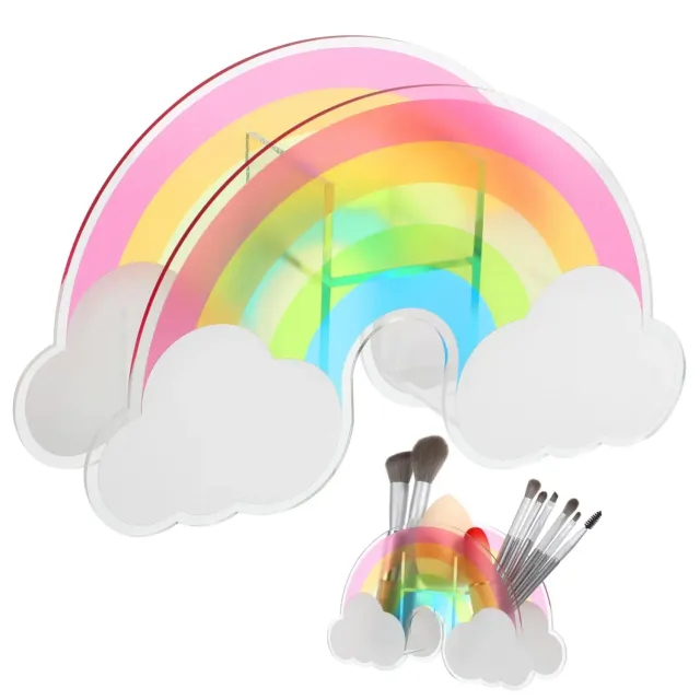 Angoily Portapenne Arcobaleno in Acrilico Trasparente